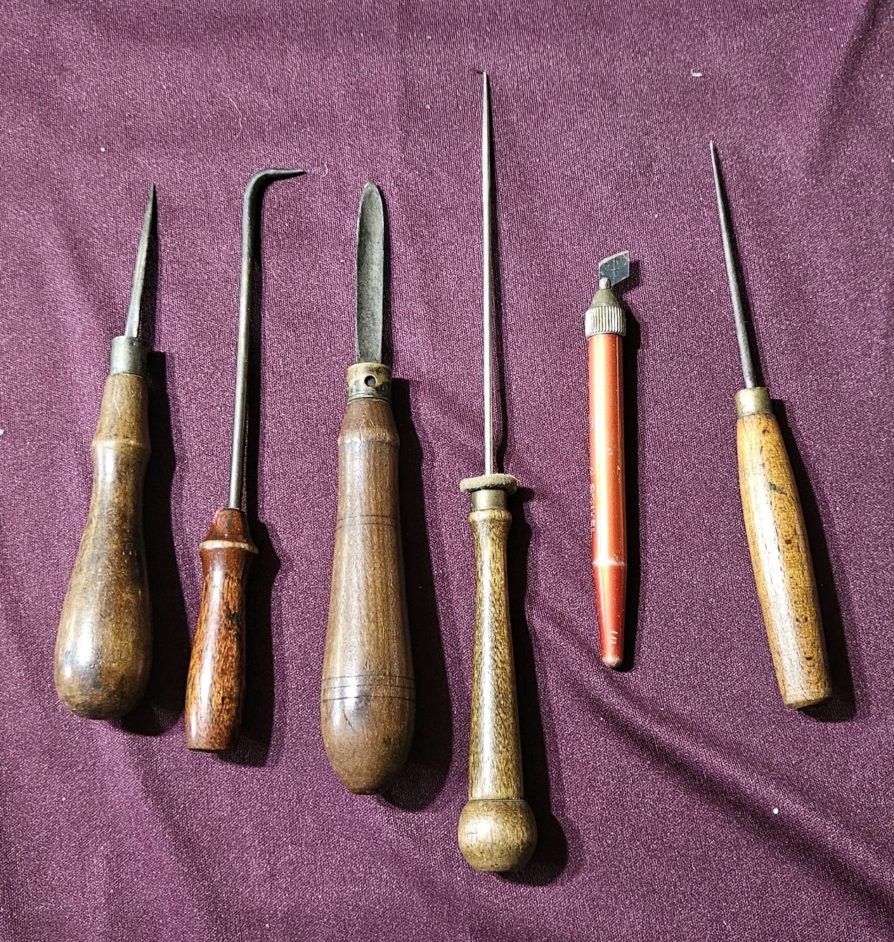 Osborne & Others U.S.A wood carving chisels Markers (lot of 6) Wood Leather A3