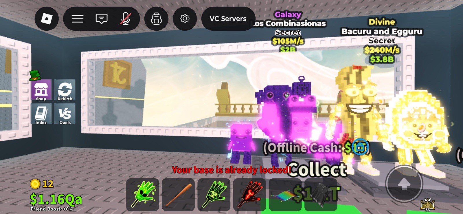 Los Combinasonas Galaxy Divine Secret Game Item Characters