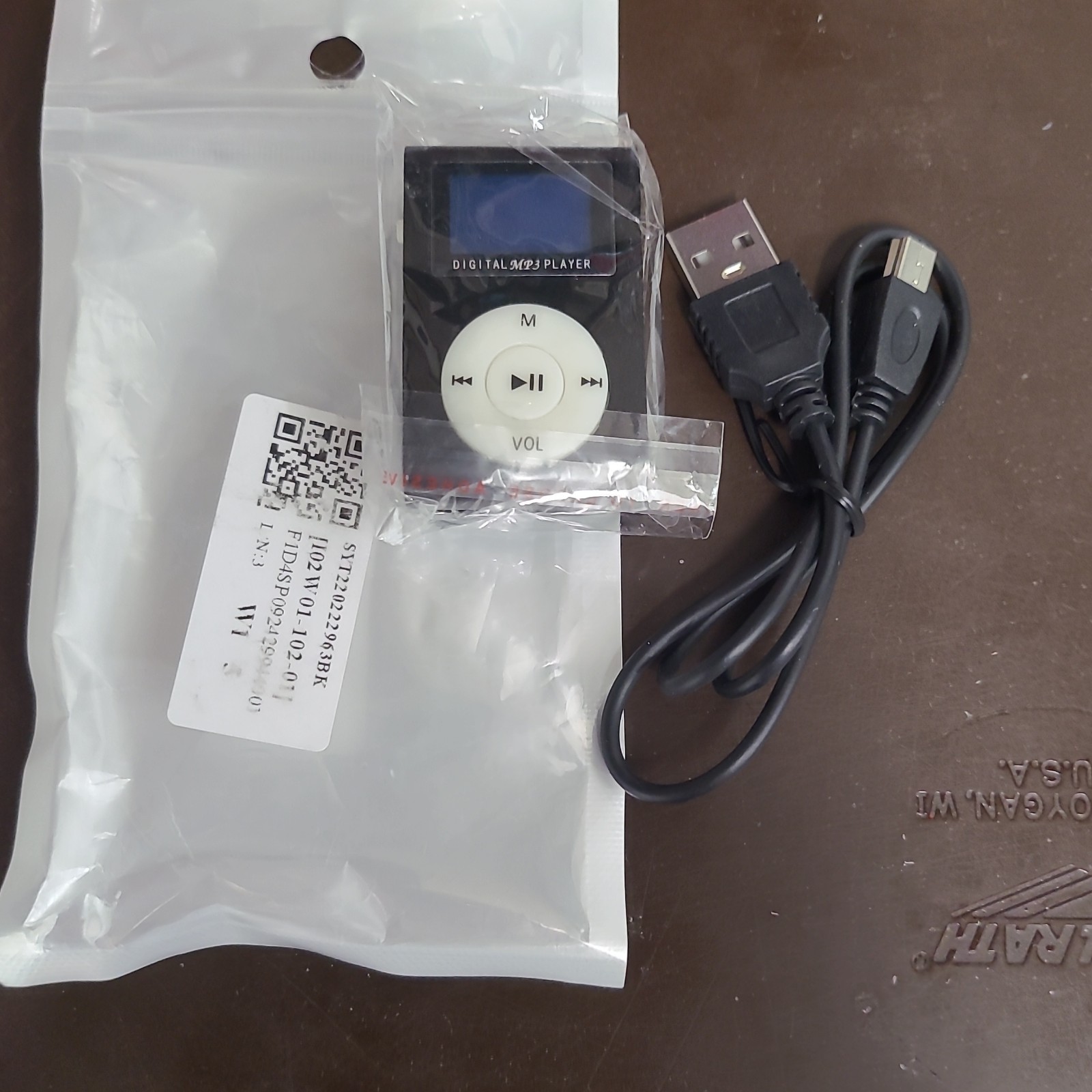 Digital MP3 Player Black White USB Headphone Jack MicroSD MP3 Format
