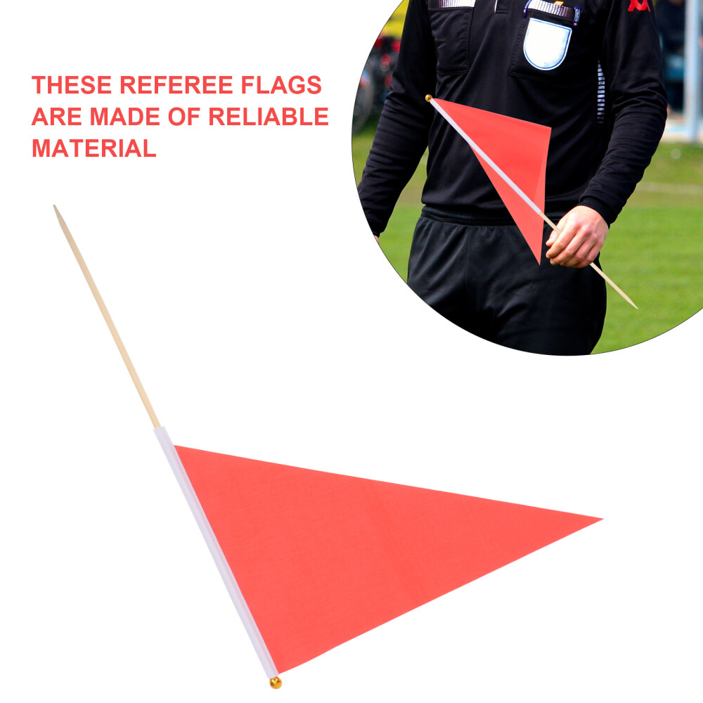 10 Pcs Polyester Triangle Bunting Golf Cart Flags Outdoor Red Stick