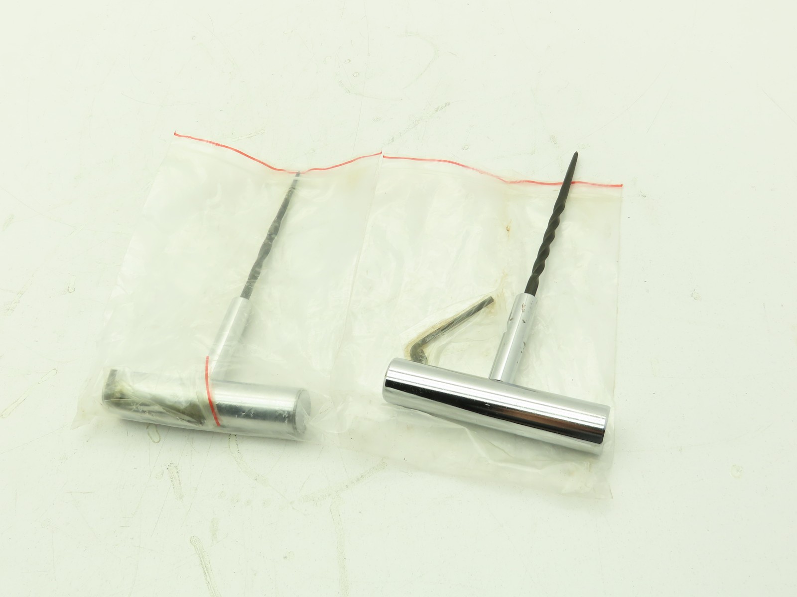 Steel Spiral Probe Reamer Tire Plug Repair Tool Chrome Steel T-Handle  LOT OF 2