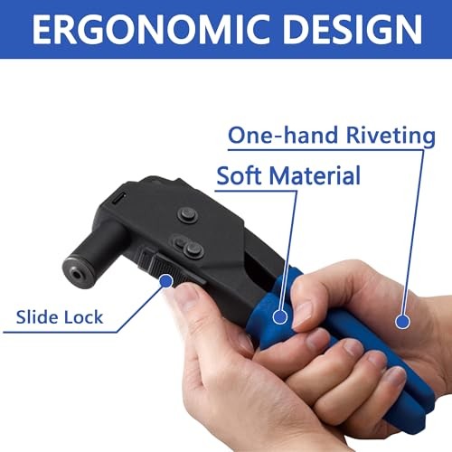 ORXPLUS Tools 90 Degree Plastic Rivet Gun Kit with 40 Poly Rivets | Right