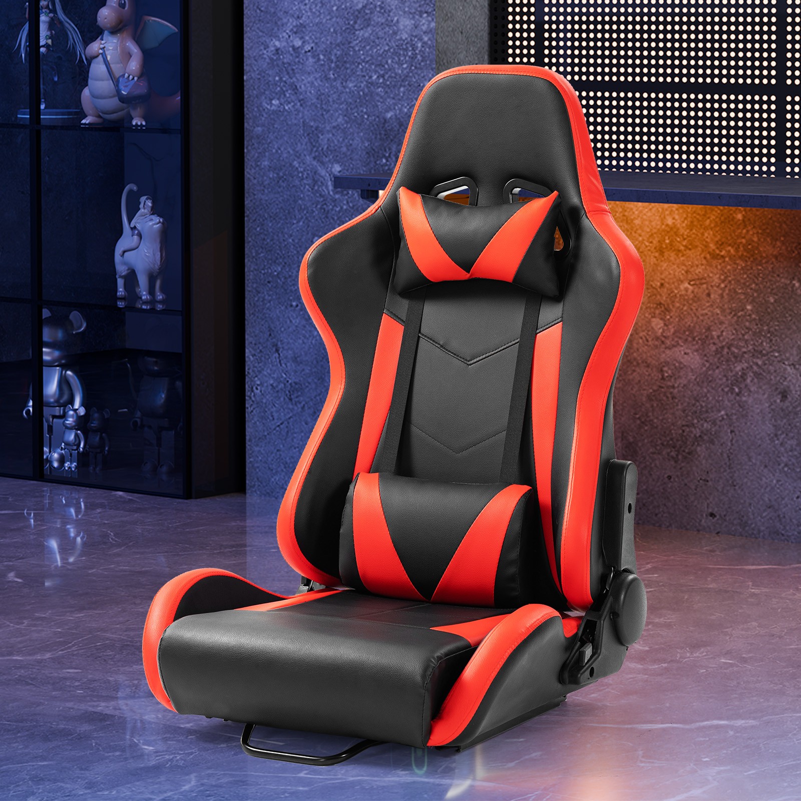 Minneer Down Lock Slide Racing Red Seat Adjustable Fits For Racing Sim Cockpit