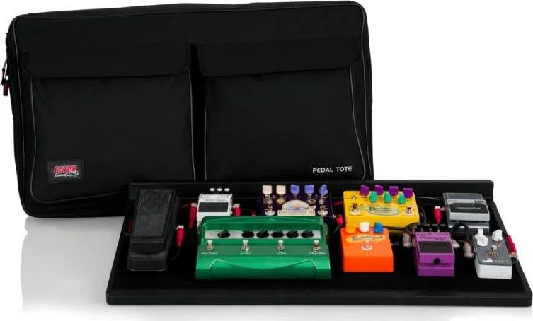 Gator Large Plywood 30" x 16" Pedal Tote Pro Pedal Board with Black Nylon Car...