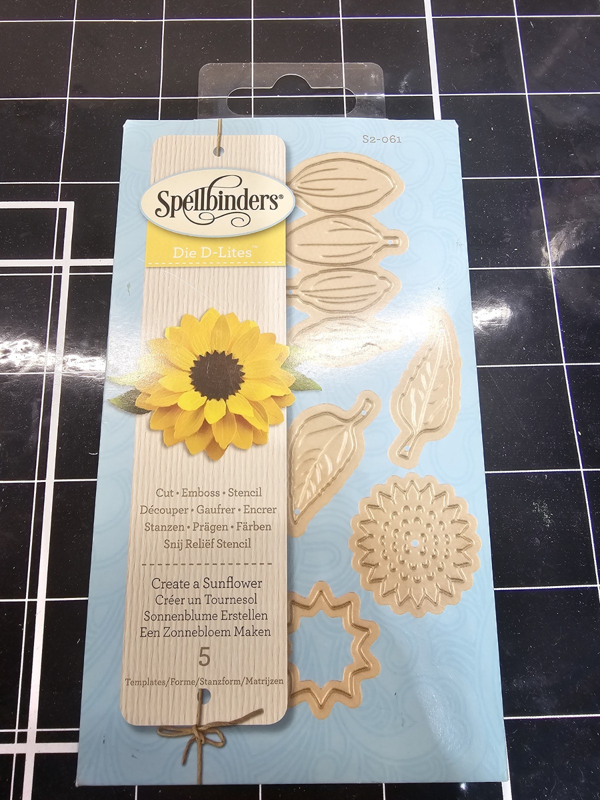 Spellbinders 5 Die D-Lites Cut Emboss Stencil CREATE A SUNFLOWER