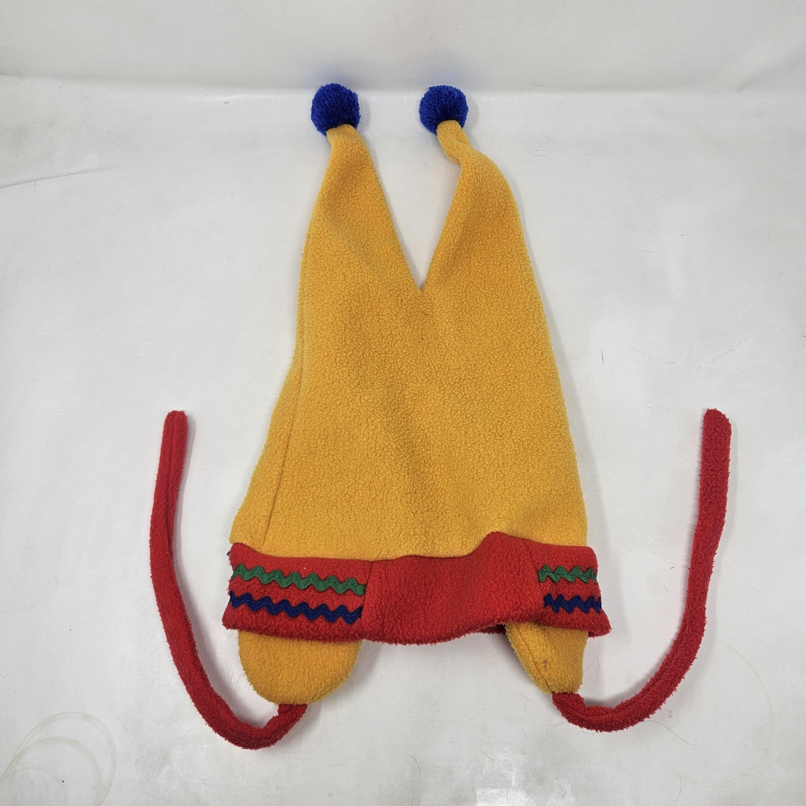 Obermeyer Hat Kids Preschool Small Medium Yellow Fleece Ear Flap Pom Poms Ski