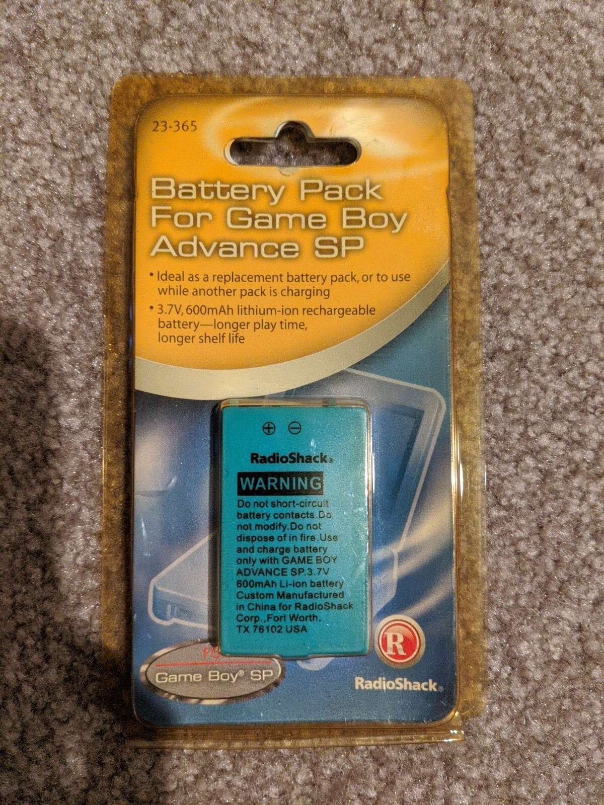 New Rechargeable Battery for Nintendo Game Boy Advance SP - RadioShack