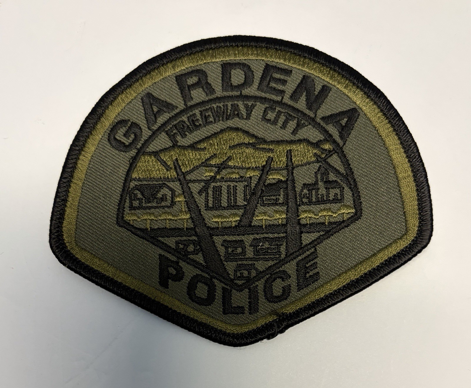 CALIFORNIA GARDENA POLICE SUBDUED SWAT PATCH FREEWAY CITY LOS ANGELES COUNTY#D34