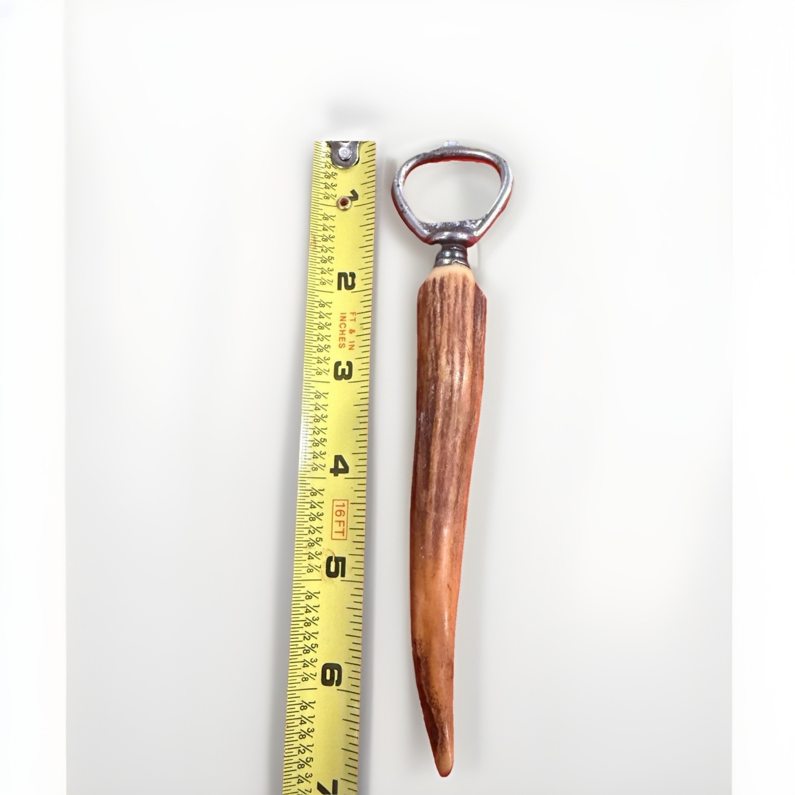 Vintage  Beer Sterling Collar Antler or Horn Handle Bottle Opener