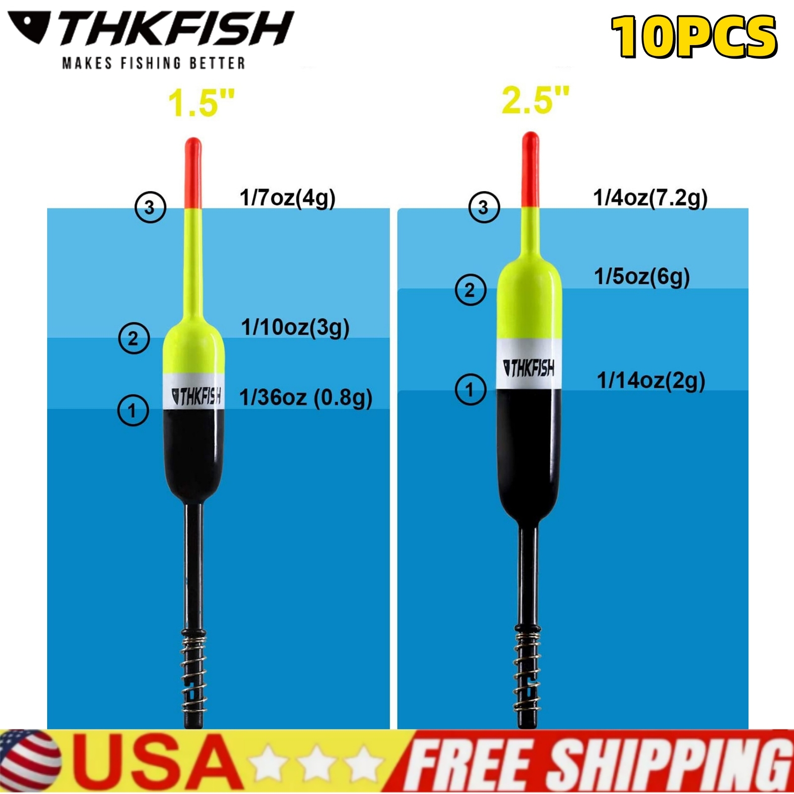 10Pcs Fishing Bobbers Fishing Floats Bobbers Slip Bobbers Fishing Balsa Floats
