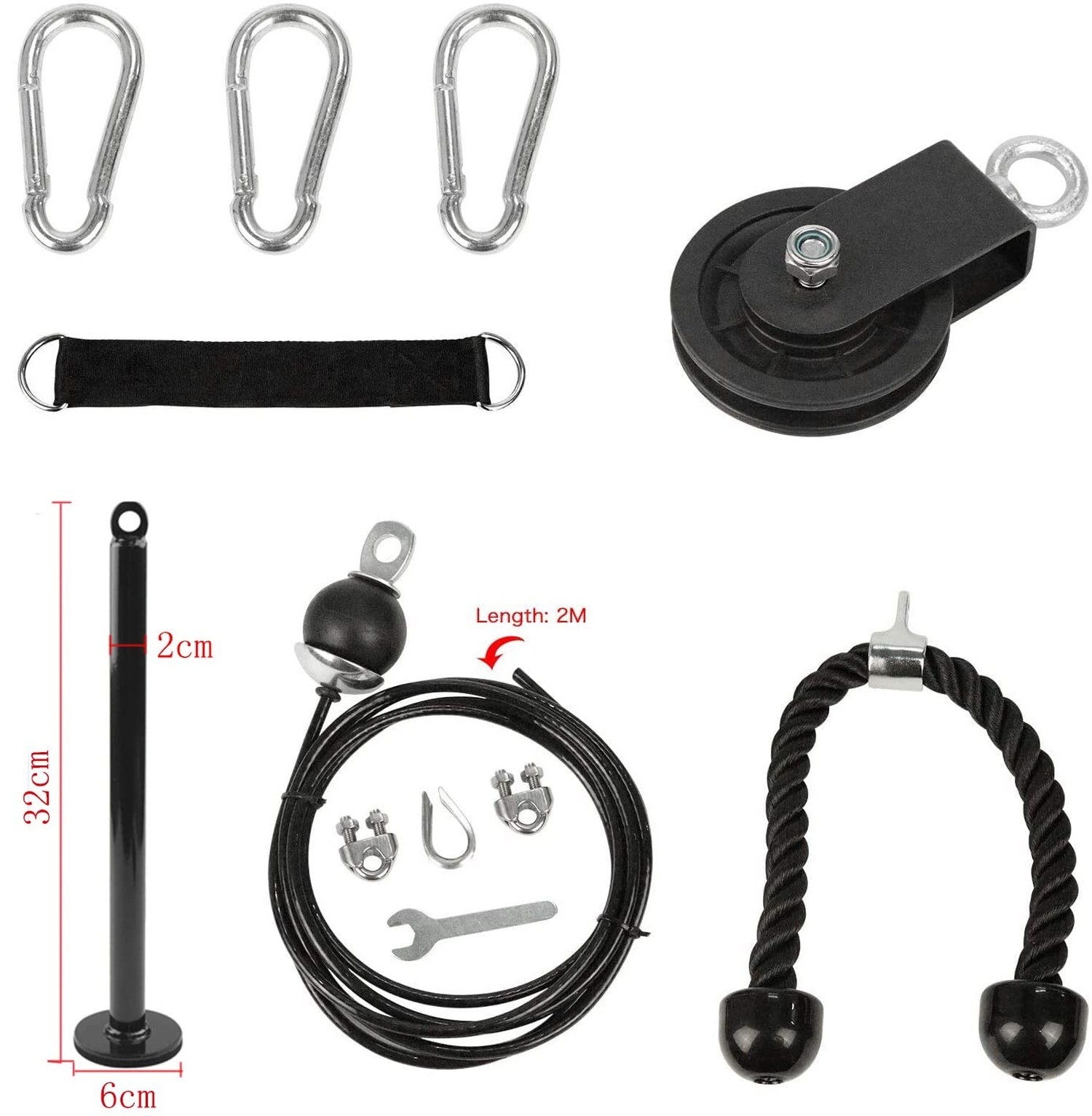 LFJ LAT Pull Down and Lift Weight Pulley System Cable Machine Pulley Attachme...