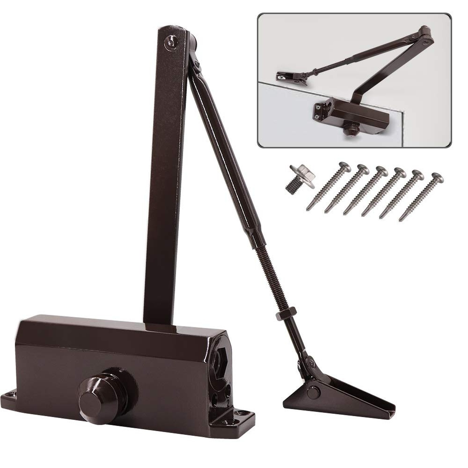 MARIE Automatic Door Closer Commercial Grade 2 Spring Heavy Duty Fireproof Ad...