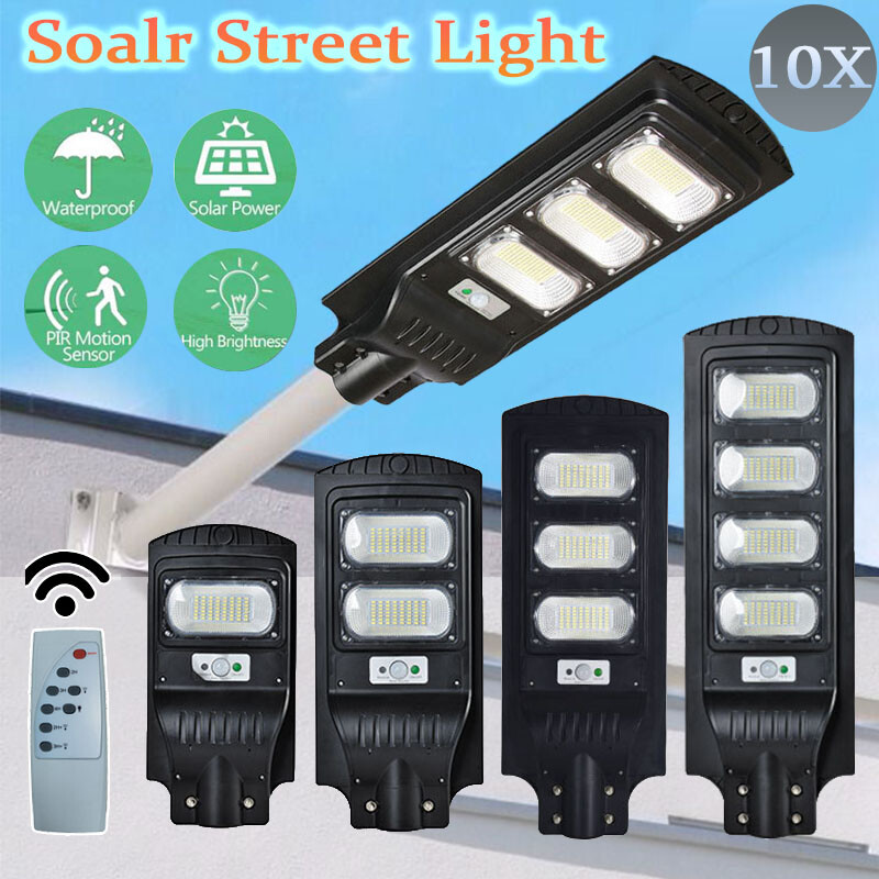 Solar Street Lights Outdoor Cool White Waterproof LED Security Lamp PIR Sensor