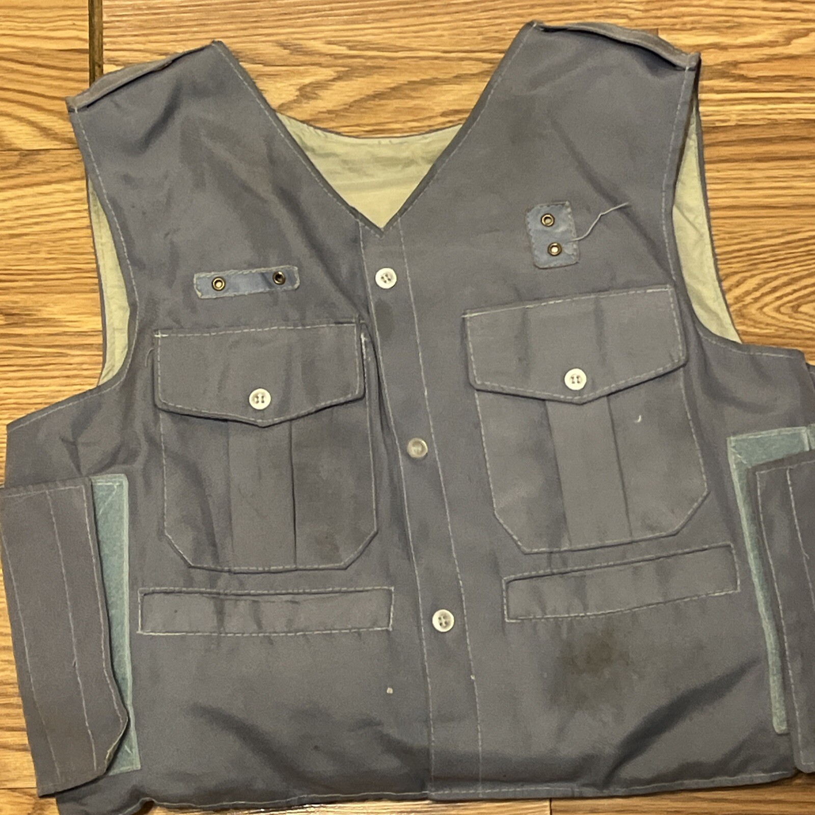 Vintage Second Chance Body Armor Bullet Proof  Police Vest Male Carrier W Panels