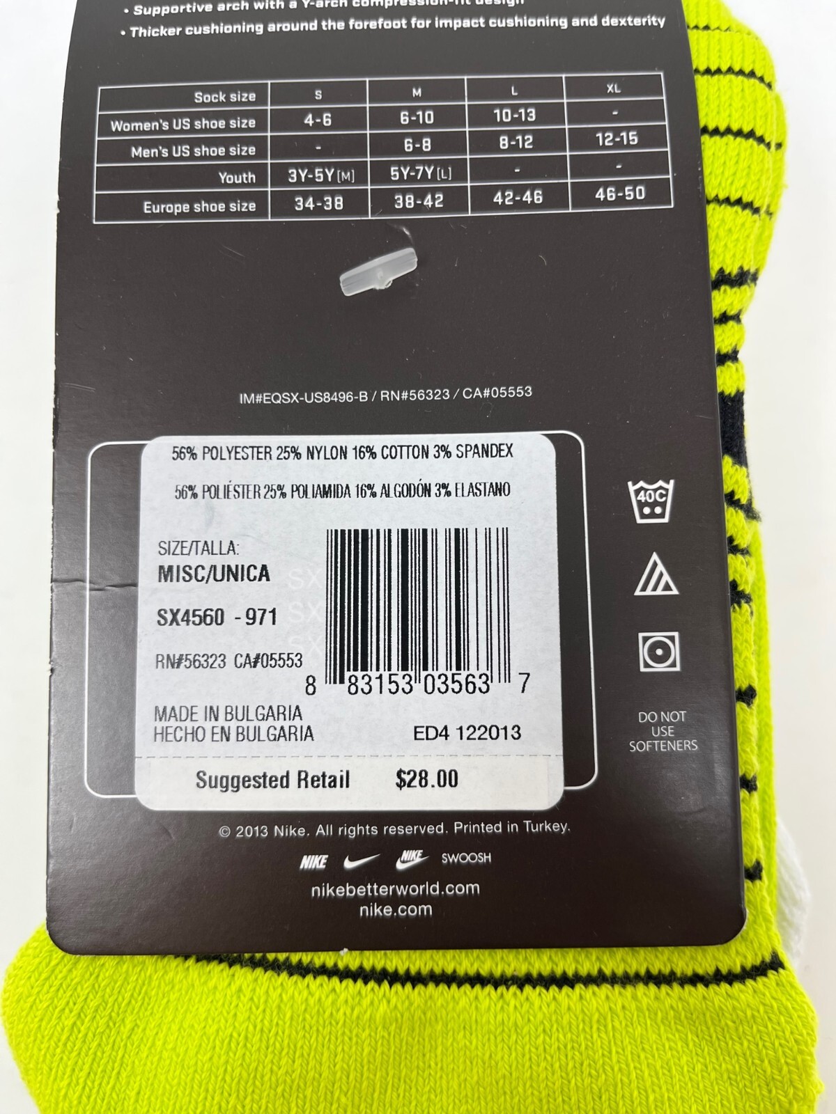Nike Performance socks Cush Football 2pr Fast is faster & speed kills SX4560-971