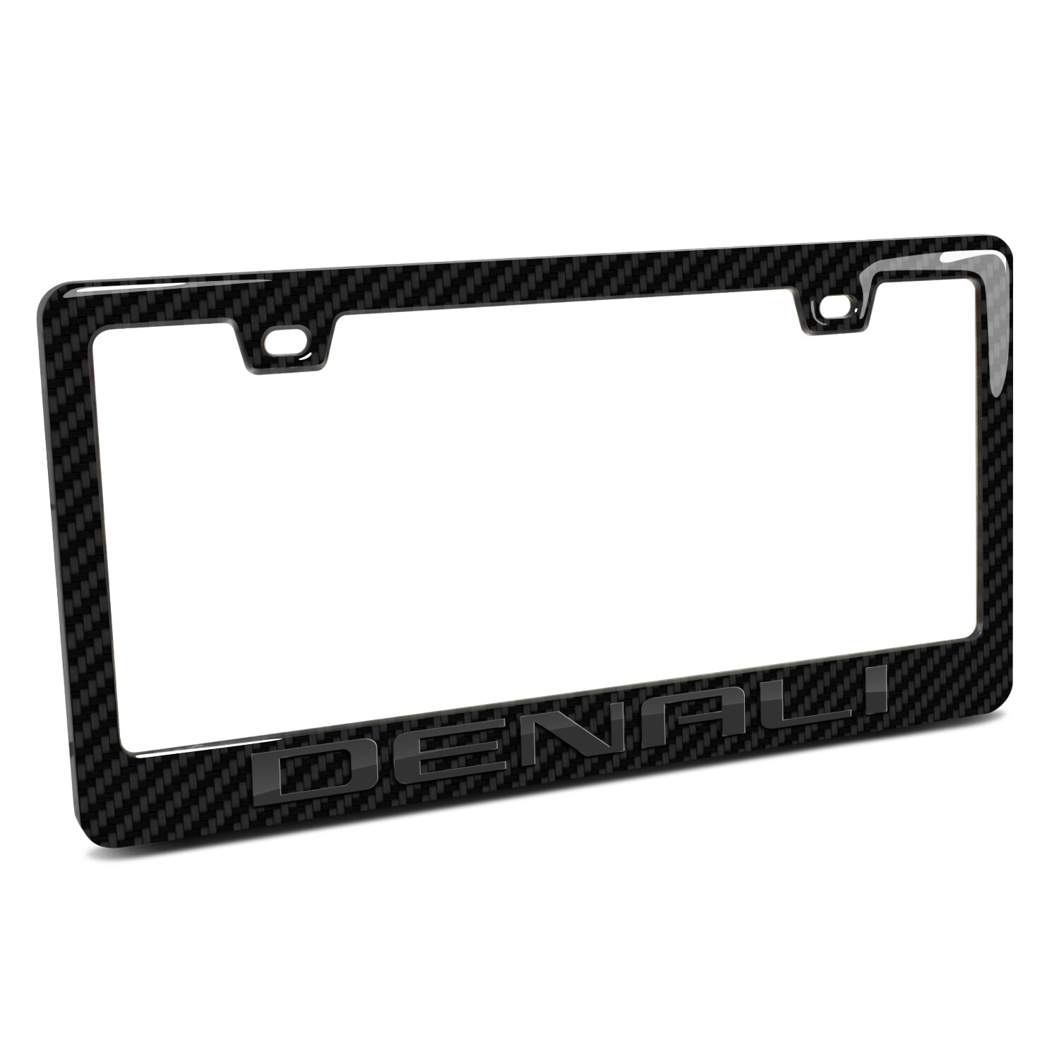 GMC Denali in Black 3D Real Carbon Fiber ABS Plastic License Plate Frame