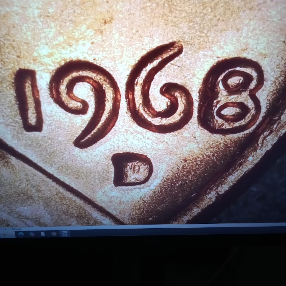 1968 D Lincoln Memorial Penny Cent Filled D MM Error BU From OBWR #2