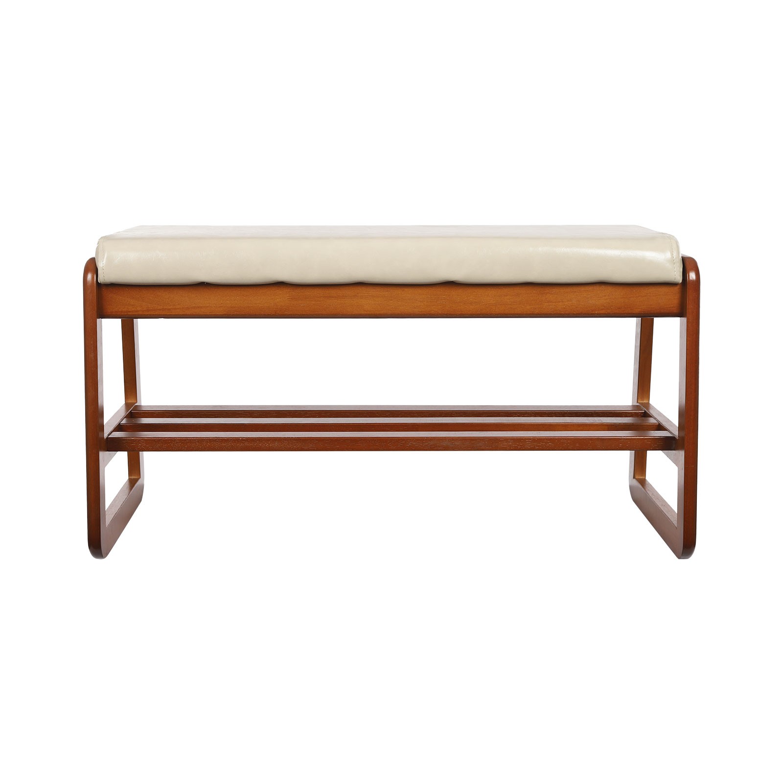 Shoe Bench for Entryway, Shoes Rack Bench with Cushion Rubberwood 80*36*42cm