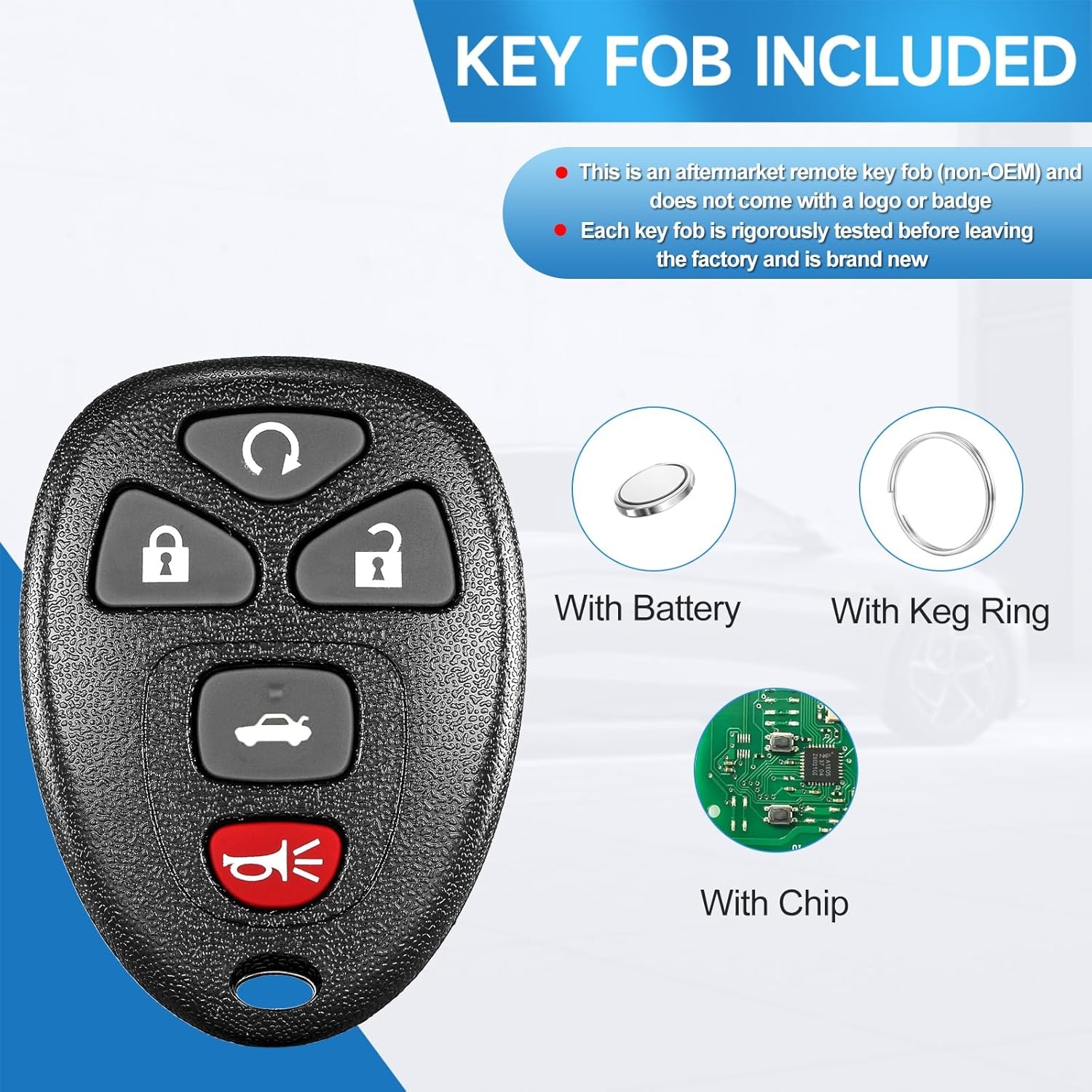 Key Fob Replacement Fits for Impala 2006 2007 2008 2009 2010 2011 Size: 1-Pack