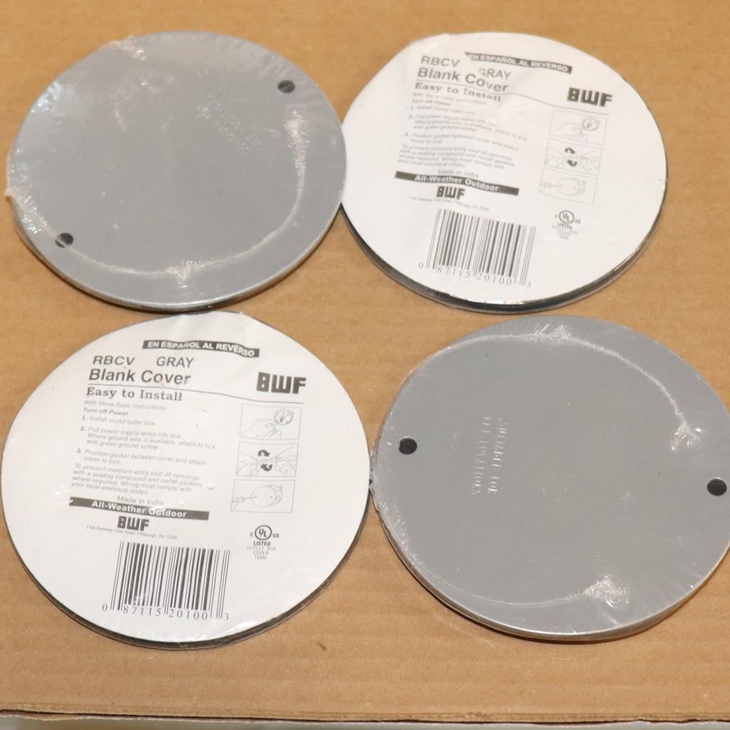 Lot of 4 Teddico BWF RBCV Grey Round Blank Cover  Weatherproof