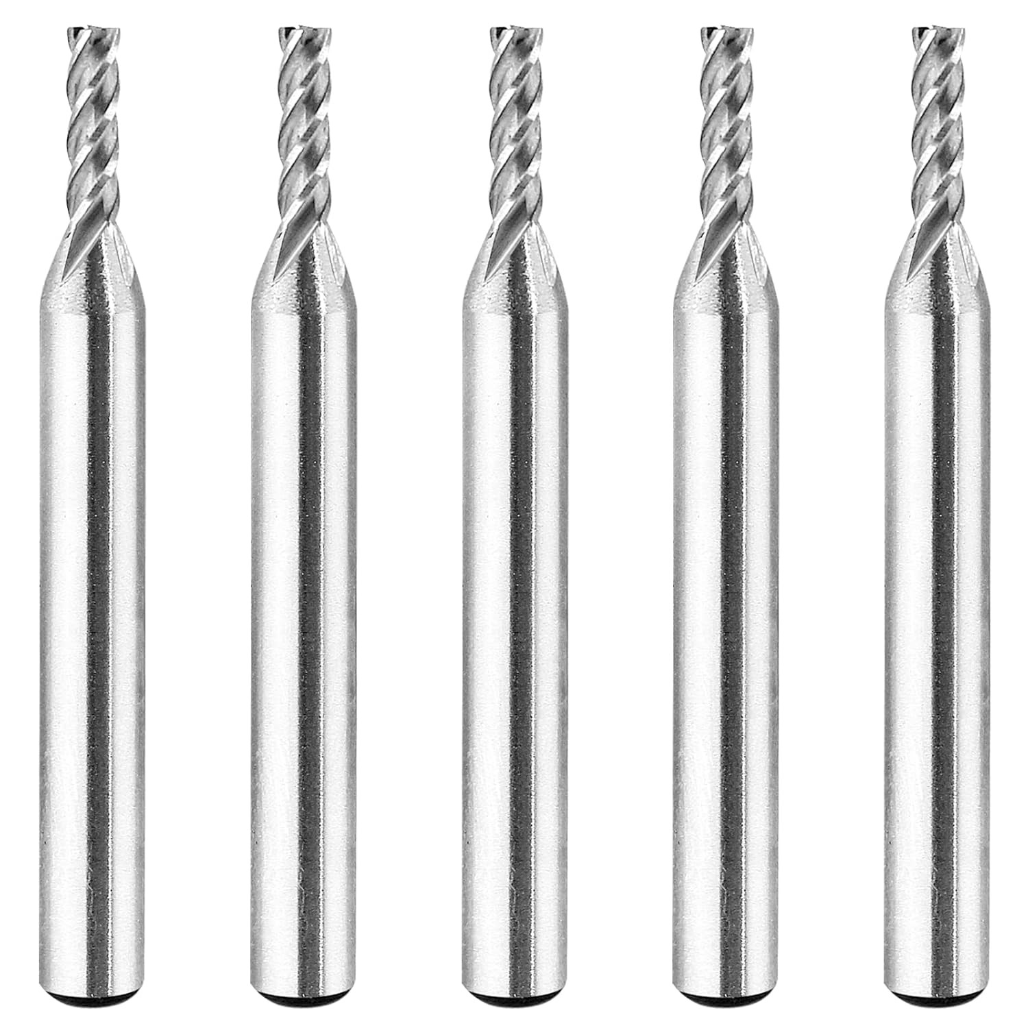 5 Pack 1/8 Inch End Mill, HSS 4 Flute CNC Milling Cutter, 1/4 Dia in