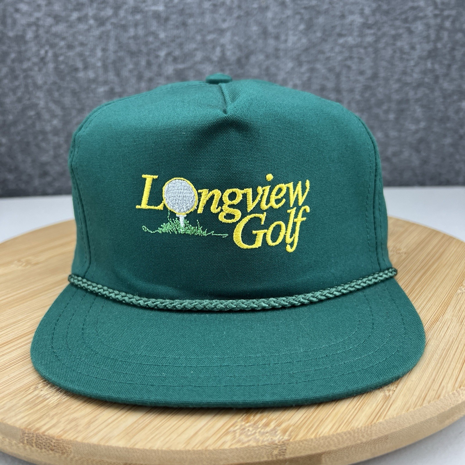 Vintage Longview Golf Hat Cap Strapback OSFM Town Talk Green Deadstock NWOT USA