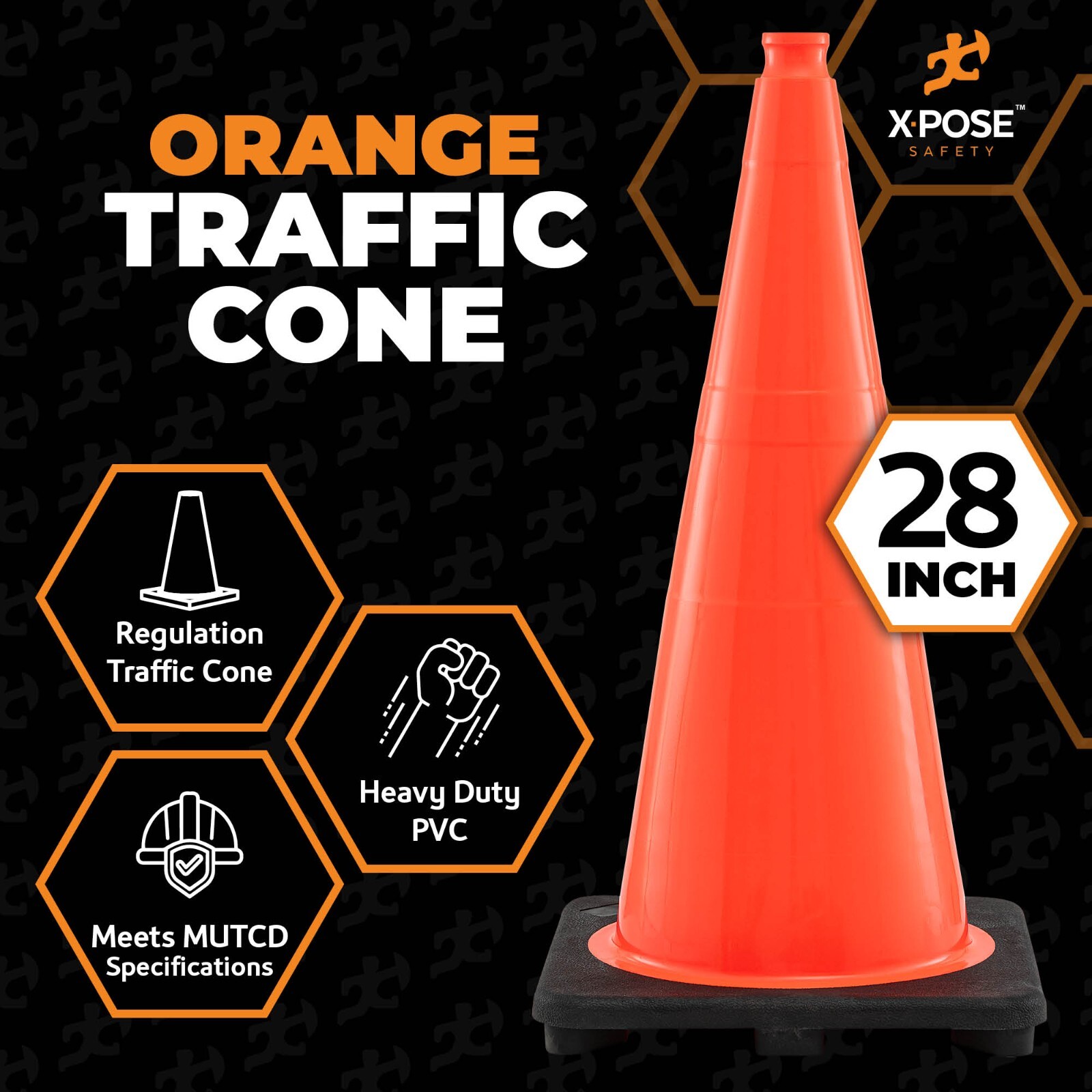 Orange Traffic Cones 28 Inch