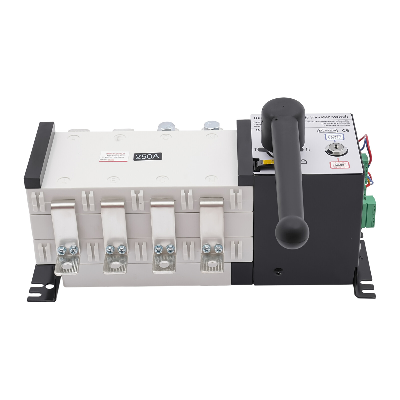 250A 400V GENERATOR AUTOMATIC TRANSFER SWITCH 4P 3-Phase Dual Power PC Level