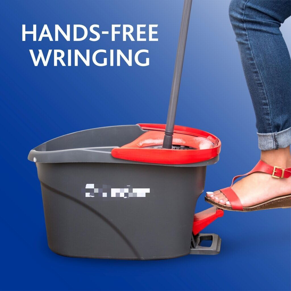 Microfiber Spin Mop and Bucket Floor Cleaning System with 4 Extra Refills