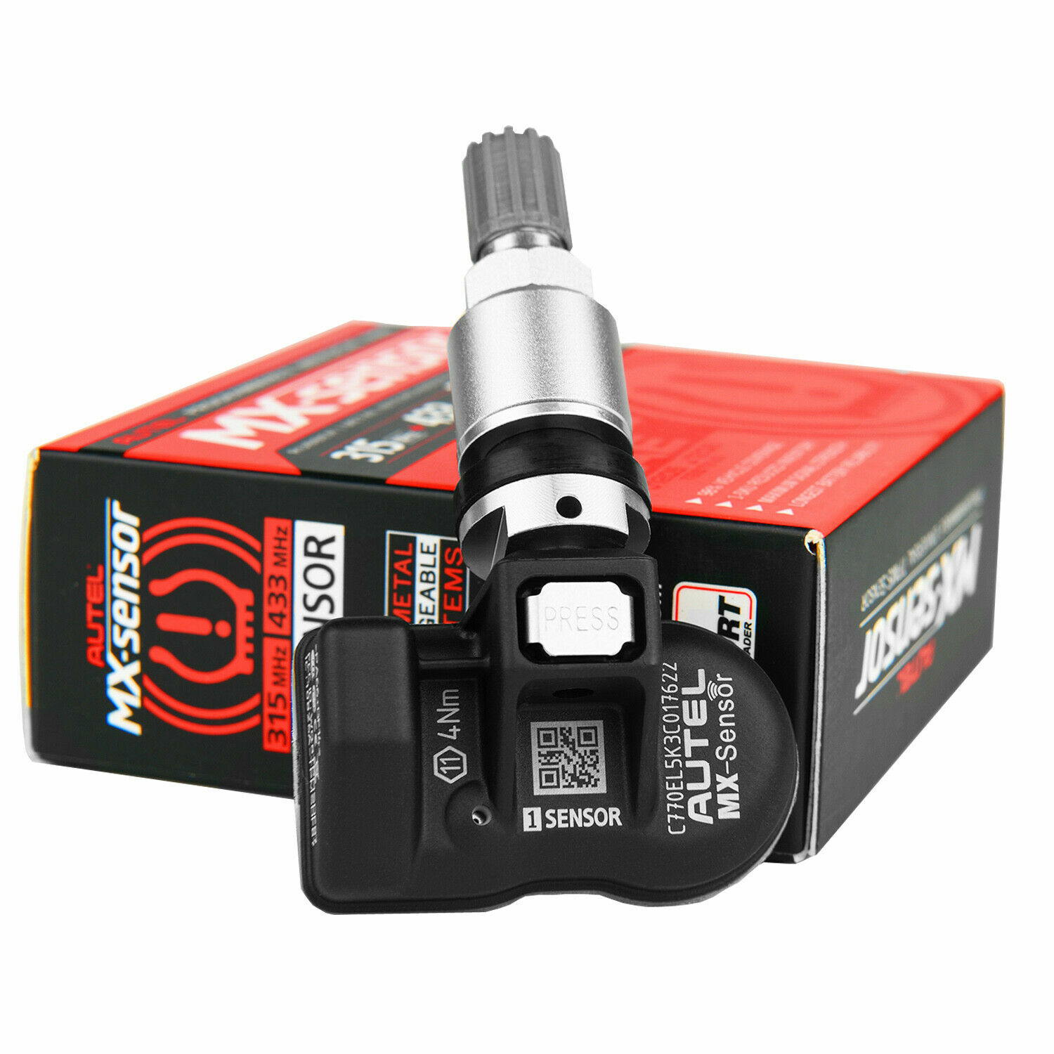 4PCS Autel TPMS MX-Sensor 315MHz & 433MHz Programmable Tire Pressure Universal