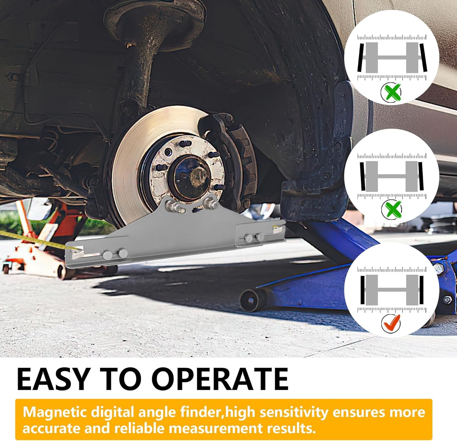 2 PCS Toe Alignment Tool Toe Plates Wheel Alignment Tool W/Tape Measures NEW