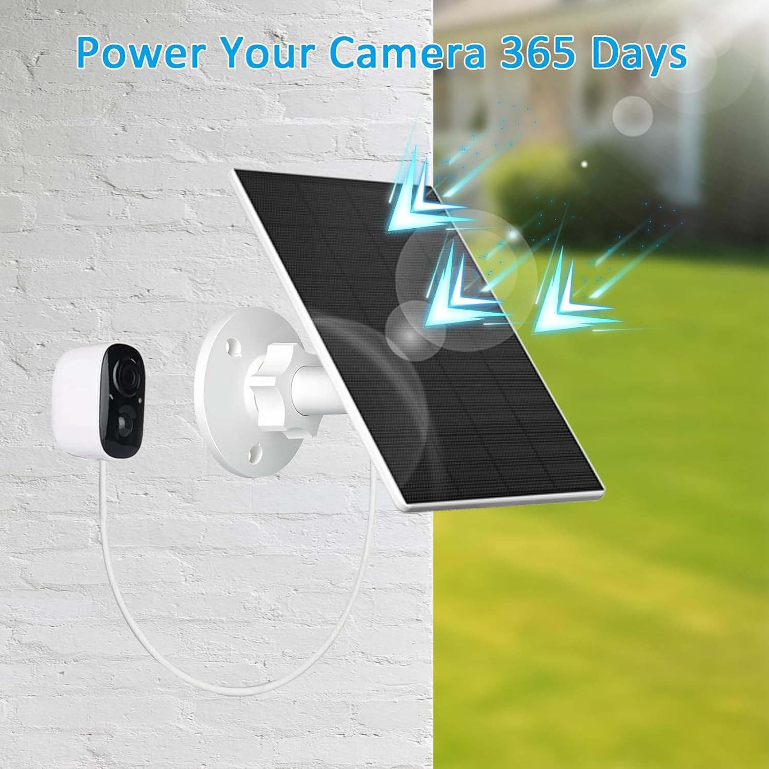 Solar Panel for Security Camera Solar Charger Waterproof C Solar Panel 2W 2 Pack