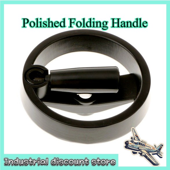 Alum Aluminum Hand Wheel for Milling Machine Black Polished Folding Handle