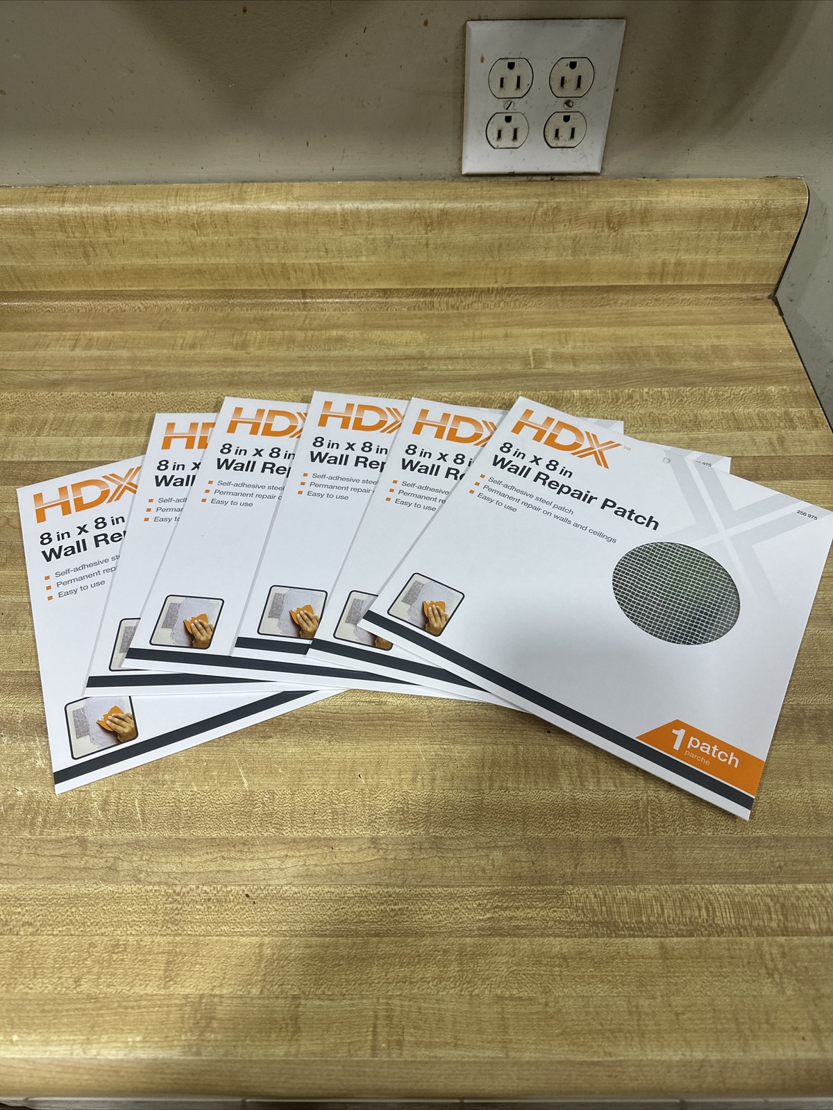 LOT OF 6–HDX Self-Adhesive Wall Repair Patches 8"x8"-NEW IN PACKAGING