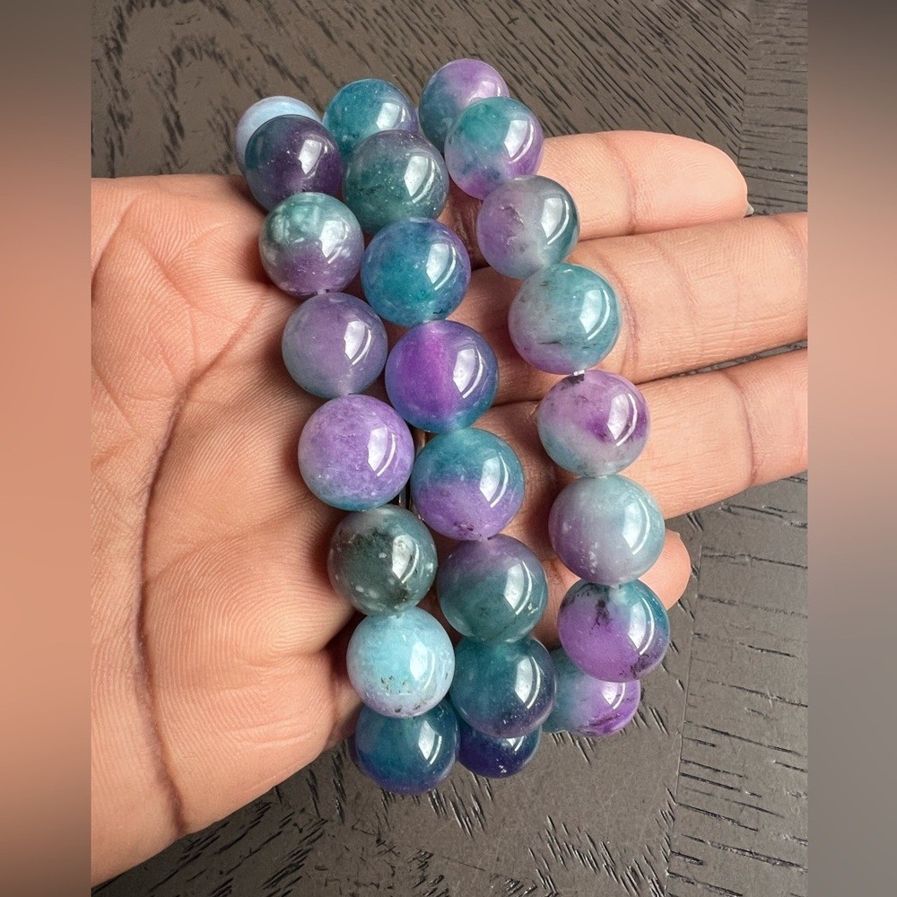 Colorful chalcedony bracelet 12mm 6.5’