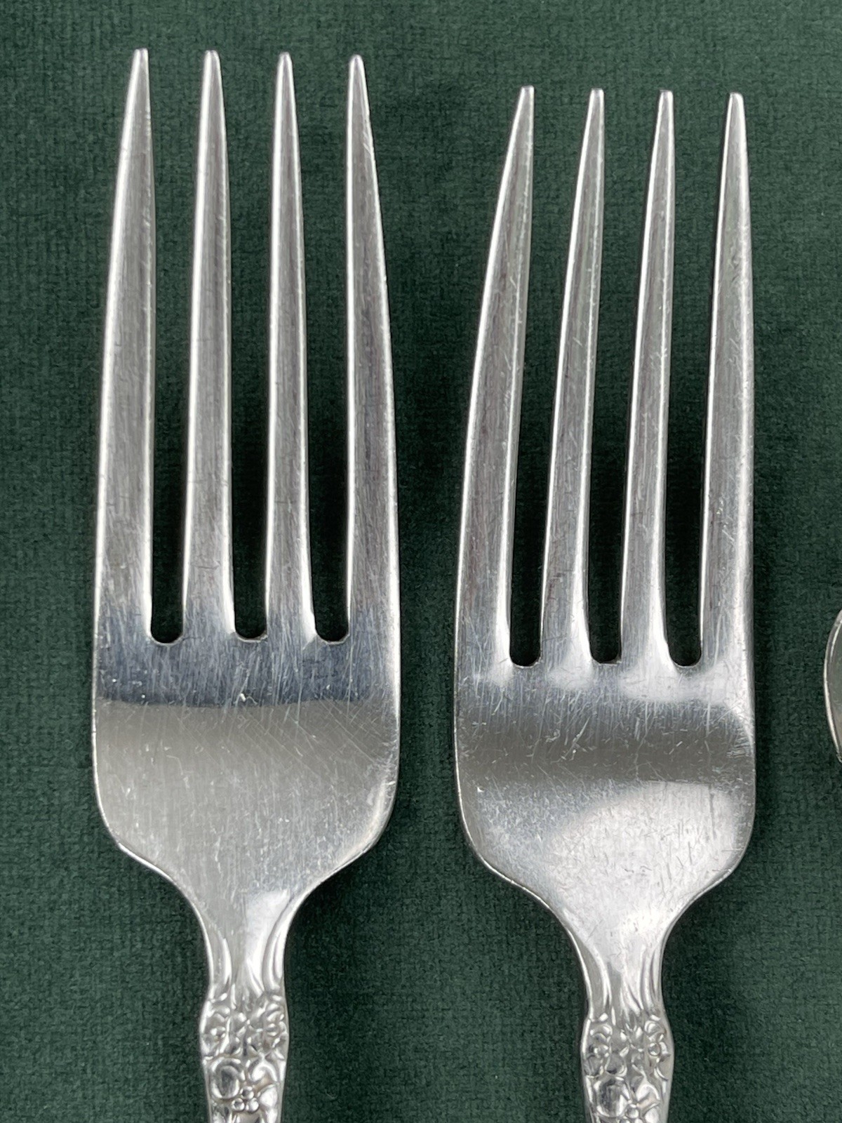 Oneida WORDSWORTH Sugar Spoon Dinner Fork Set 3 Stainless Flatware USA Made