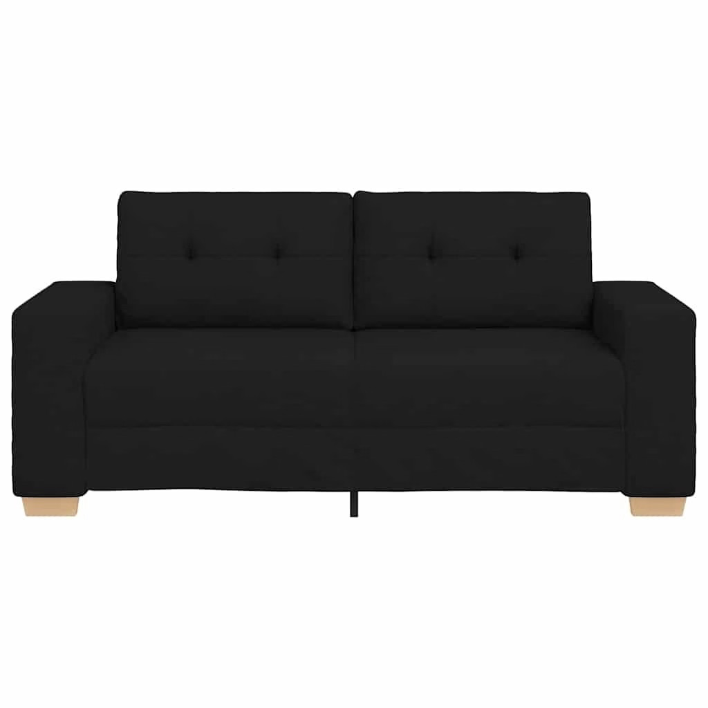 Loveseat Sofa Black 100% Polyester, Plywood, Steel 2-seater