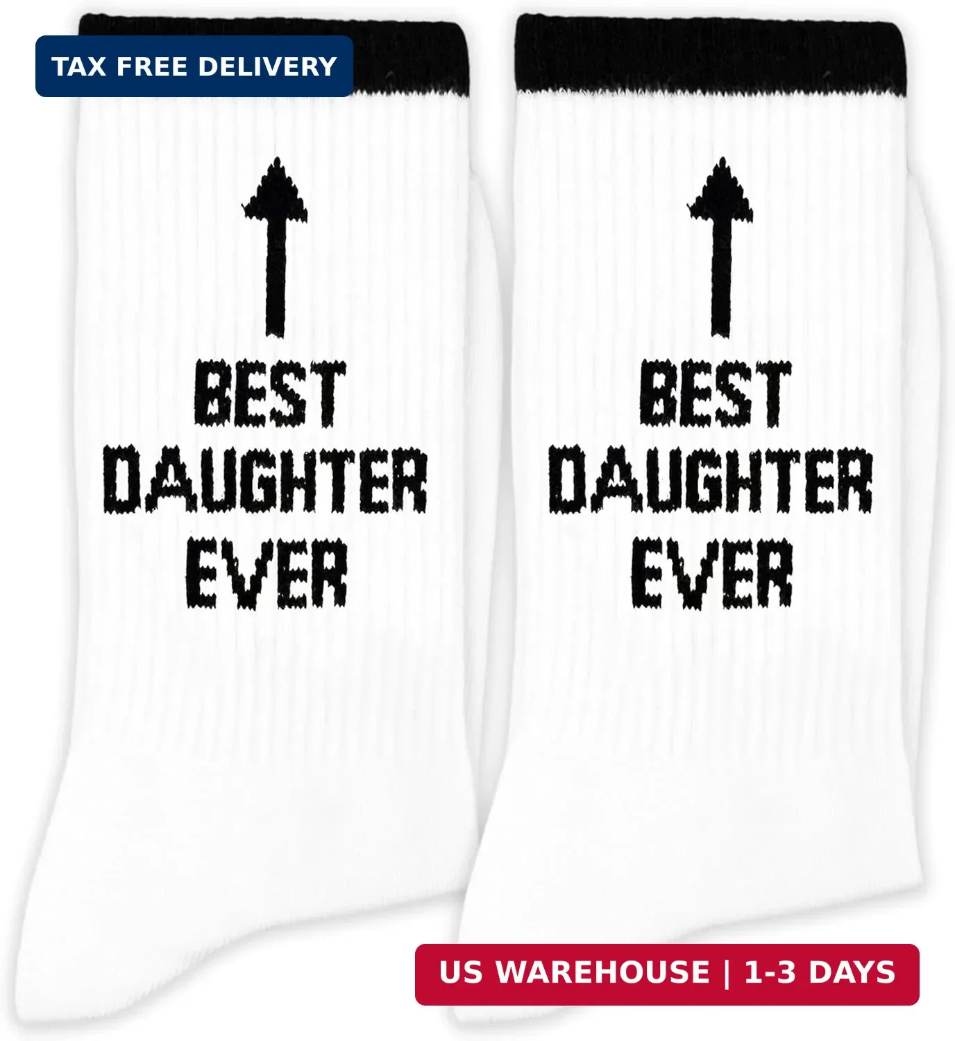 Best Daughter Ever Socks-Daughter Gifts for Birthday, Christmas Gift.(142)