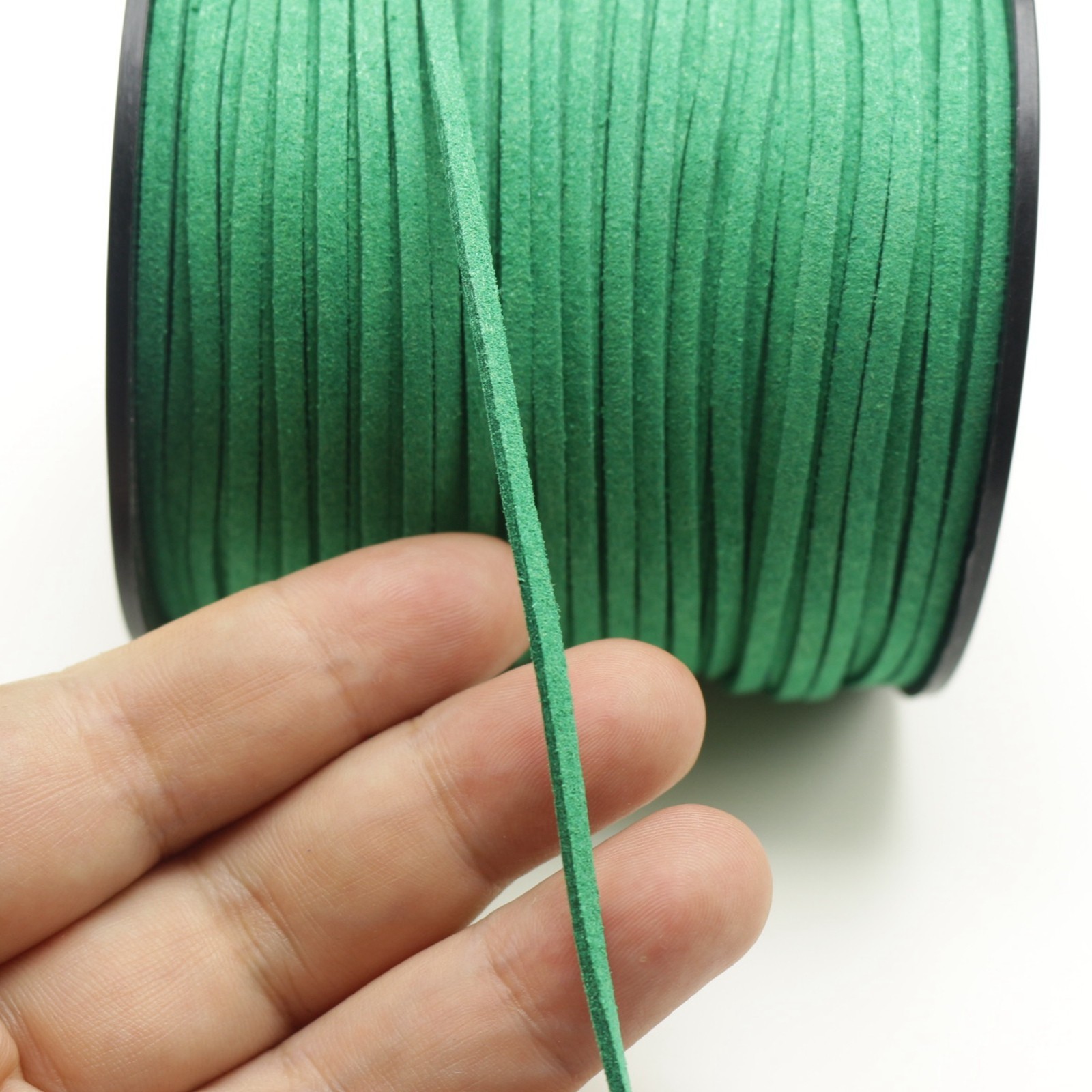 100 Yards Green Faux Suede Flat Leather Cord Lace String 2.6mm Jewelry String