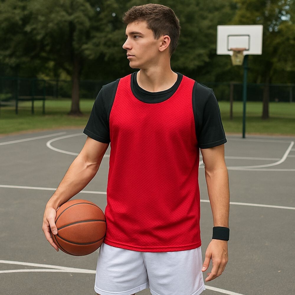 Amber Adult Mesh Practice Scrimmage Jerseys - Breathable Pinnie for All Sports