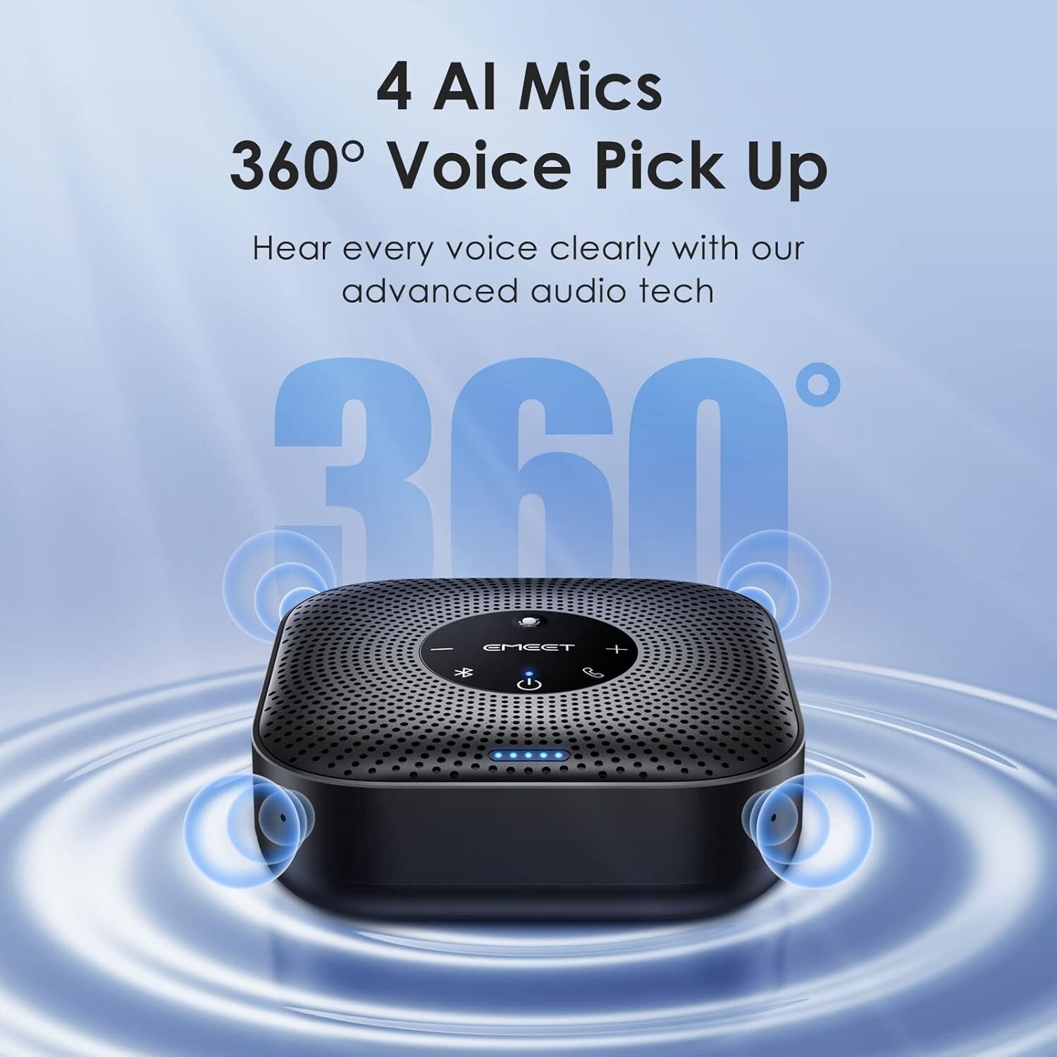 Expandable Conference Speakerphone with Daisy Chain Feature for 16 Attendees