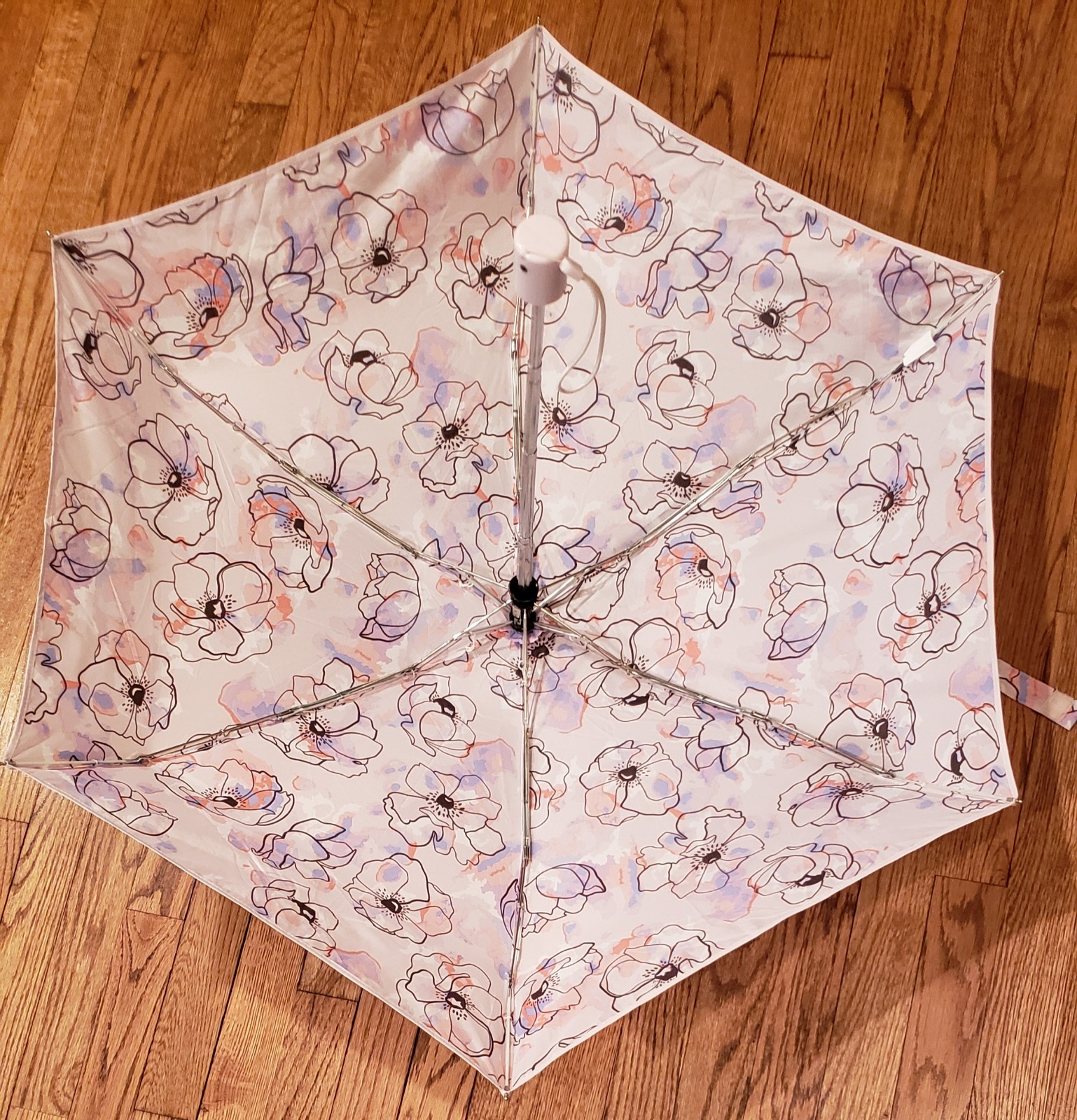 Vera Bradley Anemone Watercolor Compact One Touch Umbrella Retired Pattern