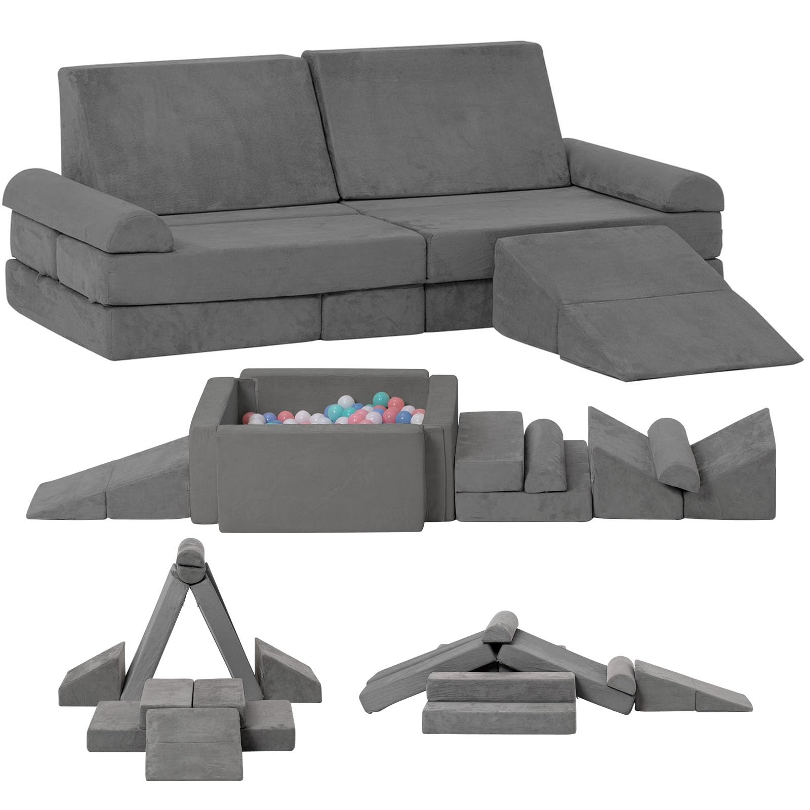 LOAOL Kids Couch Toddler Sofa, Modular Kids Play Couch, Convertible Foam Clim...