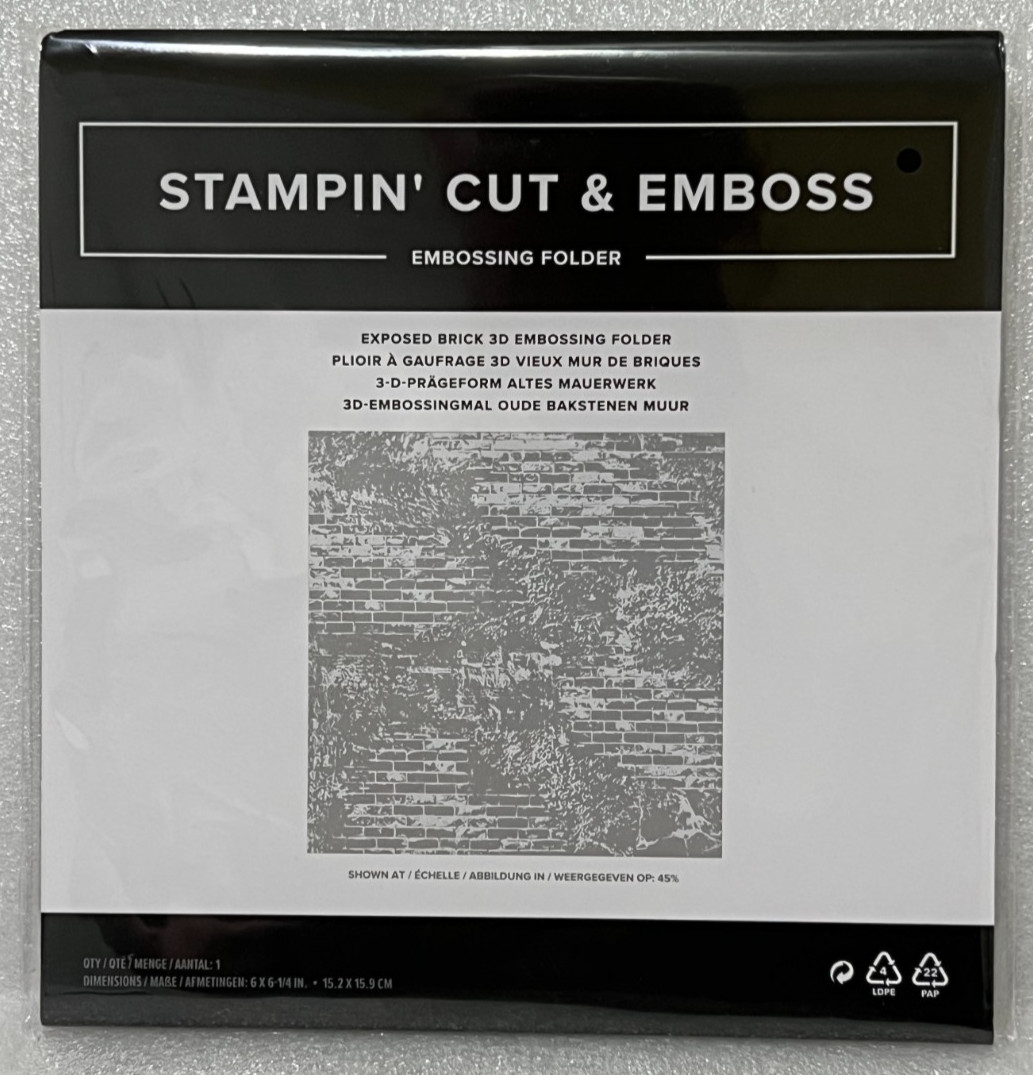 Stampin Up Exposed Brick 3D Embossing Folder *Brand New*