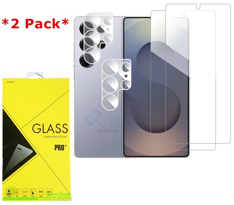 2P Samsung Galaxy S24/24+/25/25+ Ultra Tempered Glass Screen/Camera Protector