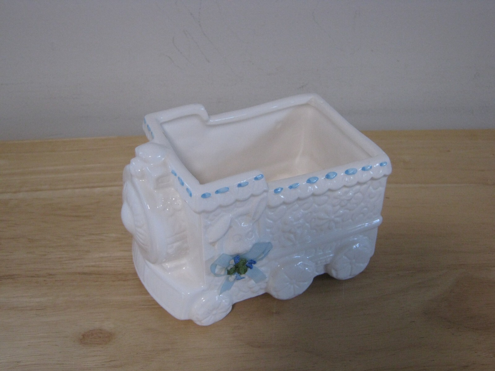 Baby Train Nursery Planter with Bear and Bunny