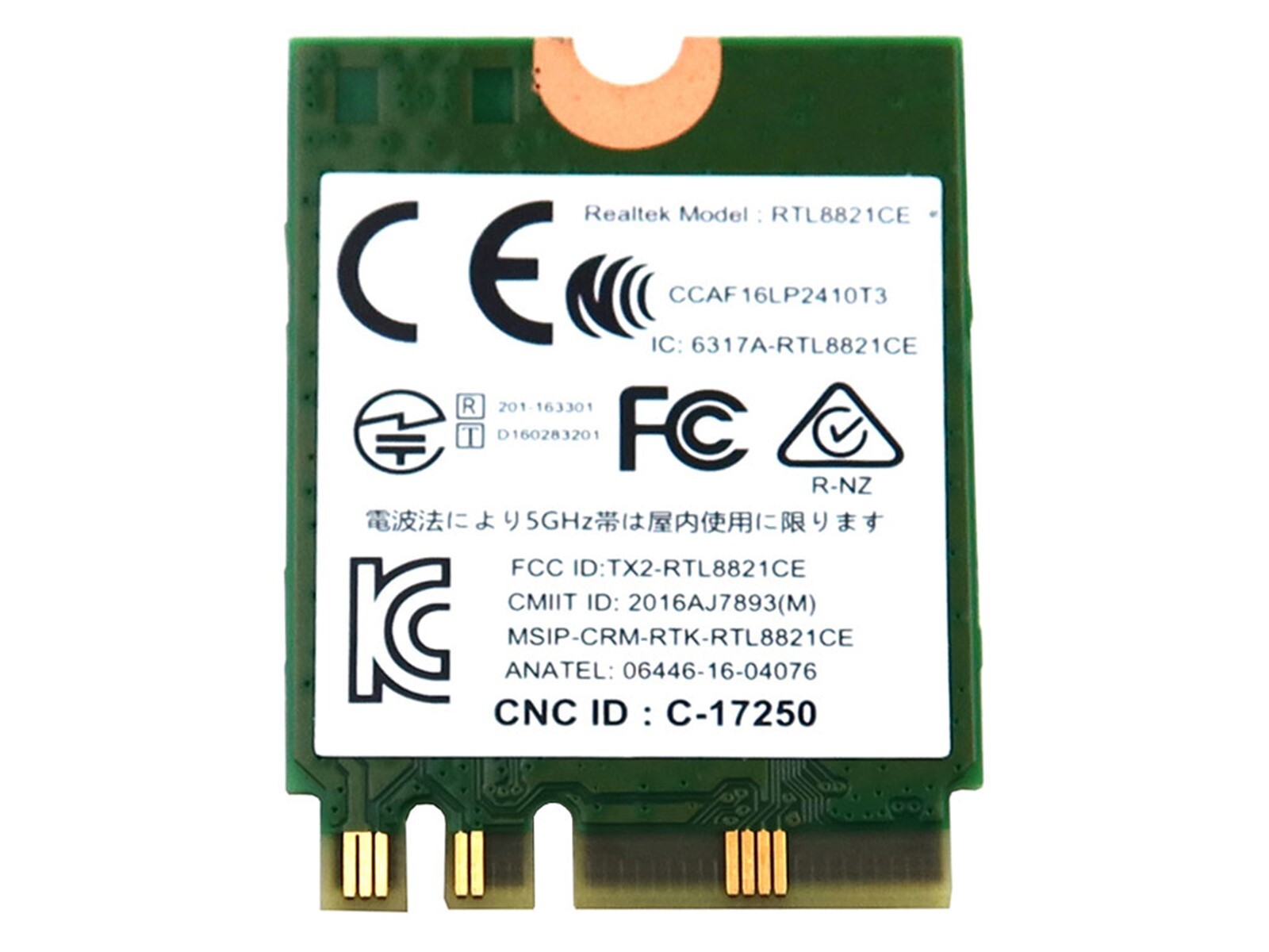 REALTEK RTL8821CE-VC M.2 2230 802.11AC WLAN BLUETOOTH 5.0 PCIE WIFI CARD N33GX