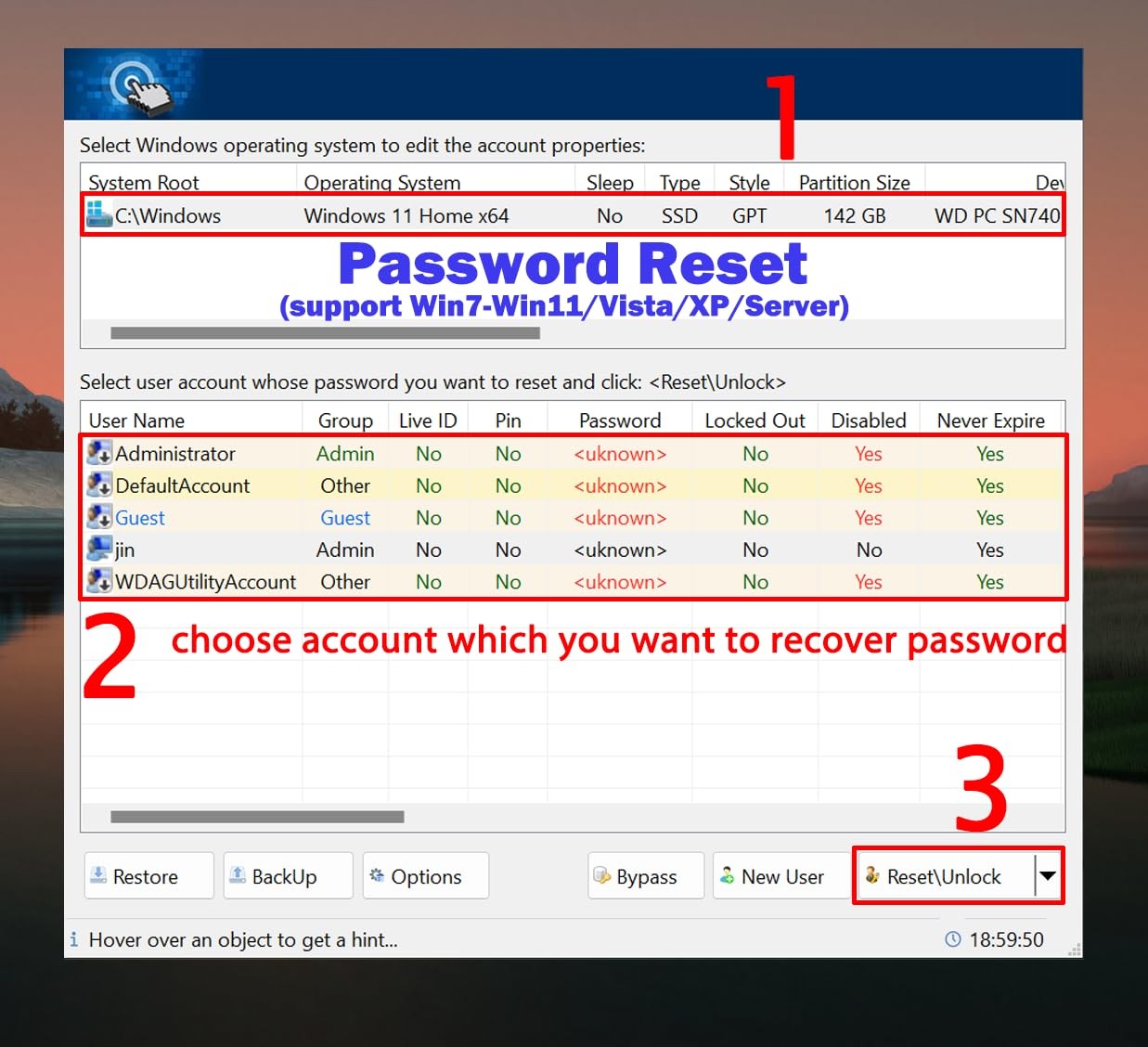 64GB - Bootable USB Driver 3.2 for Windows 11/10/8.1/7, Password Reset, Network