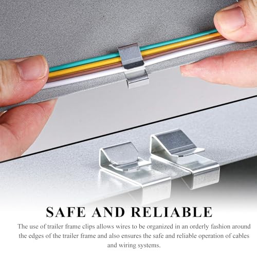 Trailer Frame Wire Clips, 0.72"/18mm Steel Trailer Wiring Clips for 25 PCS