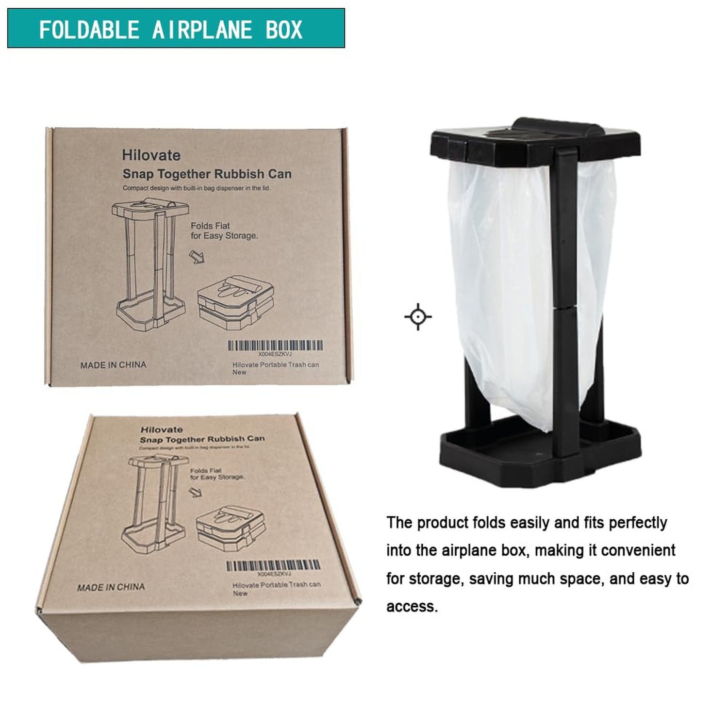 Trash containers adapted for use in vehicles, Collapsible Trash Can & Portabl...